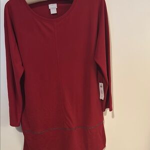 Chico's Red Long Sleeve Top